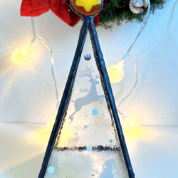 ガラスの三角クリスマスツリー（大） 1枚目の画像