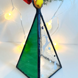 ガラスの三角クリスマスツリー（大） 3枚目の画像