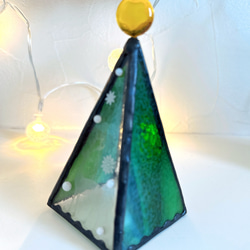 ガラスの三角クリスマスツリー（小） 2枚目の画像