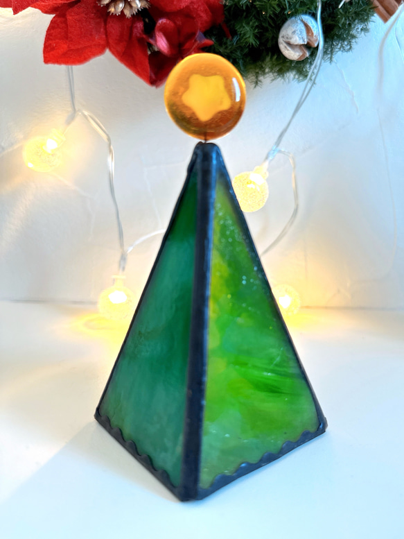 ガラスの三角クリスマスツリー（小） 4枚目の画像