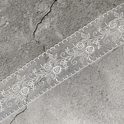 2m レーヨンチュールレース 両耳スカラップ ボタニカル柄 lace-No,178 10枚目の画像