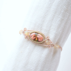 クリスタルとカイヤナイト+ハーキマーダイヤモンドのマクラメ