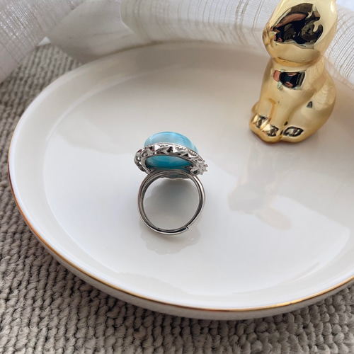 天然無処理 ラリマー リング No881 指輪・リング 天然石屋 通販  