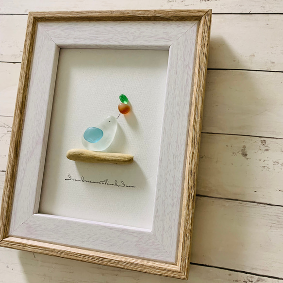 シーグラスアート 海の宝石 小鳥 ガラス細工 インテリア雑貨 壁掛け 北欧 観葉植物 玄関 トイレ プレゼント飾り贈り物 11枚目の画像