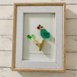シーグラスアート 海の宝石 小鳥 ガラス細工 インテリア雑貨 壁掛け 北欧 観葉植物 玄関 トイレ プレゼント飾り贈り物 8枚目の画像
