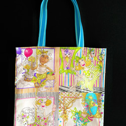 Loralie tote bag(ロラライトートバッグ)／Blue-Pink 1枚目の画像