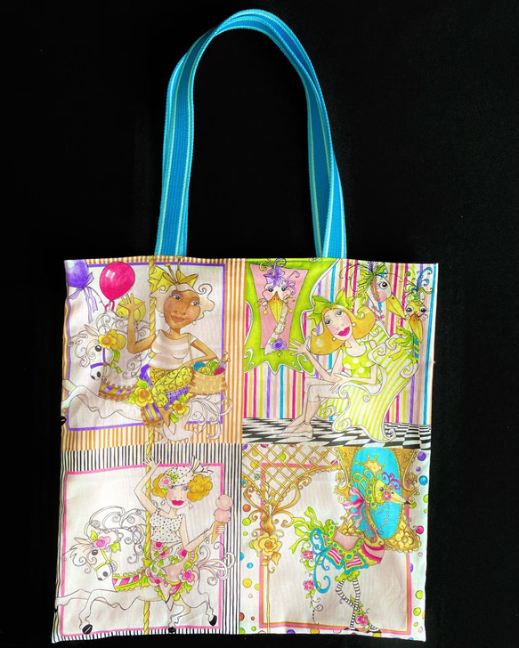 Loralie tote bag(ロラライトートバッグ)／Blue-Pink 1枚目の画像