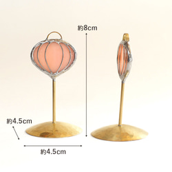ステンドグラスのぼんぼり　2本セット　おひな様　ひな人形　真鍮ベース 4枚目の画像