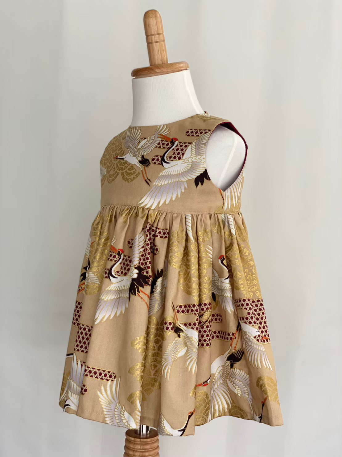 kids one-piece／和柄 "鶴"