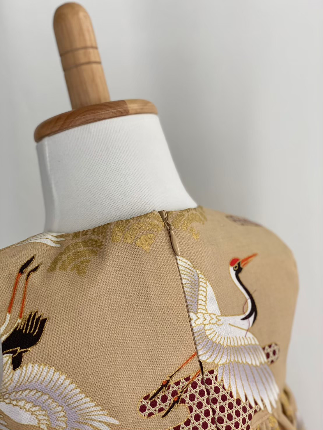 kids one-piece／和柄 "鶴"