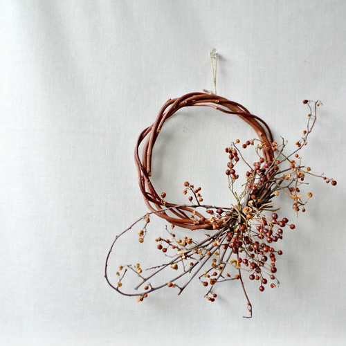 バラの実 リース ナチュラルリース ドライフラワー 実物 秋リース  