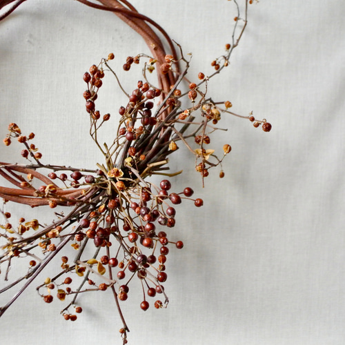 バラの実 リース ナチュラルリース ドライフラワー 実物 秋リース  