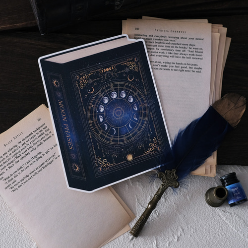 魔導書大辞典 ダイカットポストカード 空想天体古書I 月の