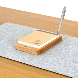 ｵｰｸ無垢材】無印良品メモパッド用トレイ（ペン立て付き） メモ帳 BE