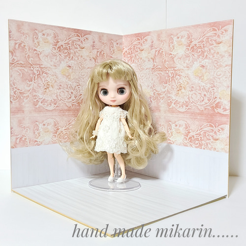 撮影用背景ボード（アンティークピンク）【ドールハウス】 その他人形
