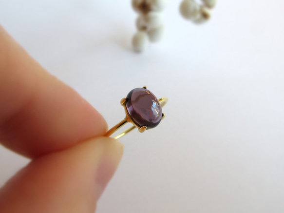 [高品質] 8 x 6 毫米「紫色尖晶石」戒指 [八月誕生石] 第2張的照片
