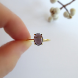 [高品質] 8 x 6 毫米「紫色尖晶石」戒指 [八月誕生石] 第4張的照片