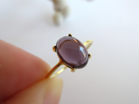 [高品質] 8 x 6 毫米「紫色尖晶石」戒指 [八月誕生石] 第8張的照片