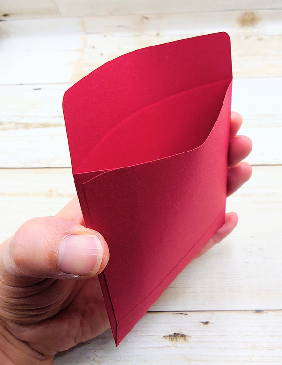 紅白が美しい✨お札二つ折りタイプポチ袋③ 6枚目の画像