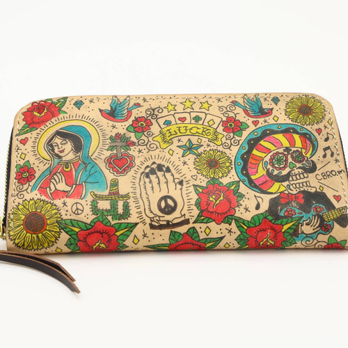 ◼︎OLD School tattoo 総柄二つ折り財布　ウォレット ◼︎OLD School tattoo 総柄二つ折り財布 ウォレット - メルカリ
