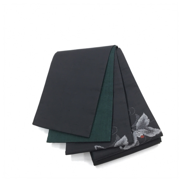 半幅帯★正絹★花織★紬★総柄 女物 正絹 みちのく花織 半巾帯 全4配色 [ 0607-190 ］ 着物 きもの