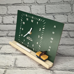 100均商品リメイク　黒板メモ　置き時計　ファニーシリーズ 2枚目の画像