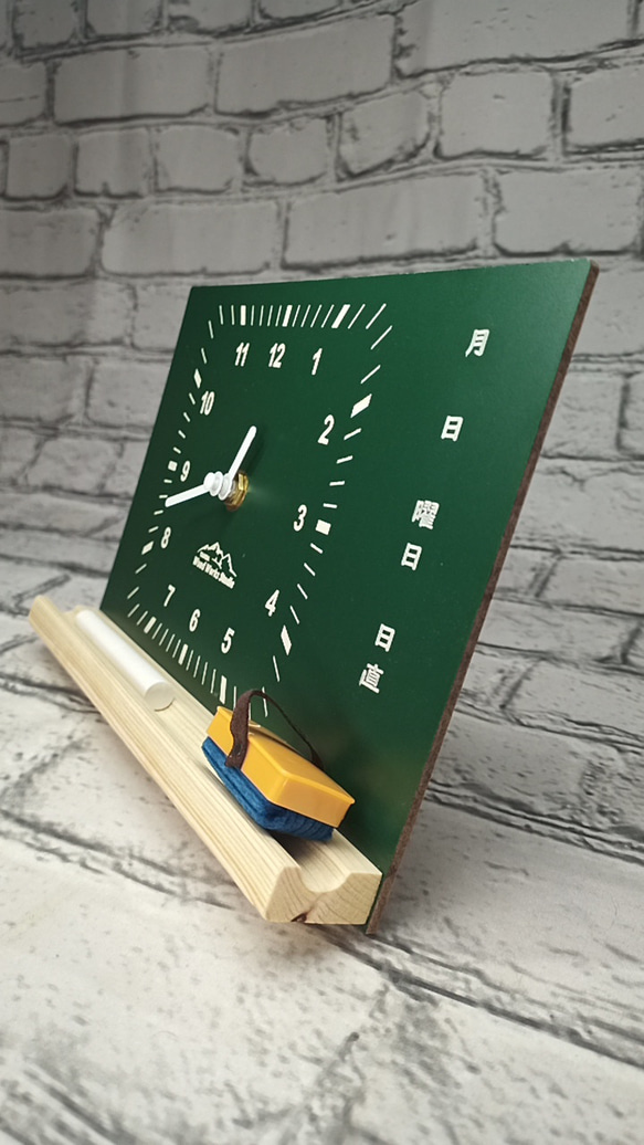 100均商品リメイク　黒板メモ　置き時計　ファニーシリーズ 12枚目の画像