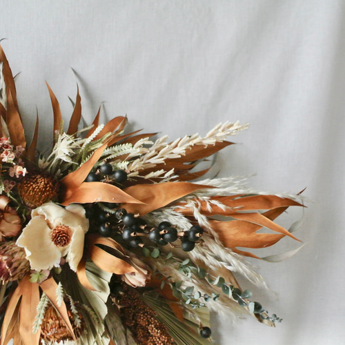 大】ネイティブフラワーオブジェ 壁掛けオブジェ 壁掛けリース