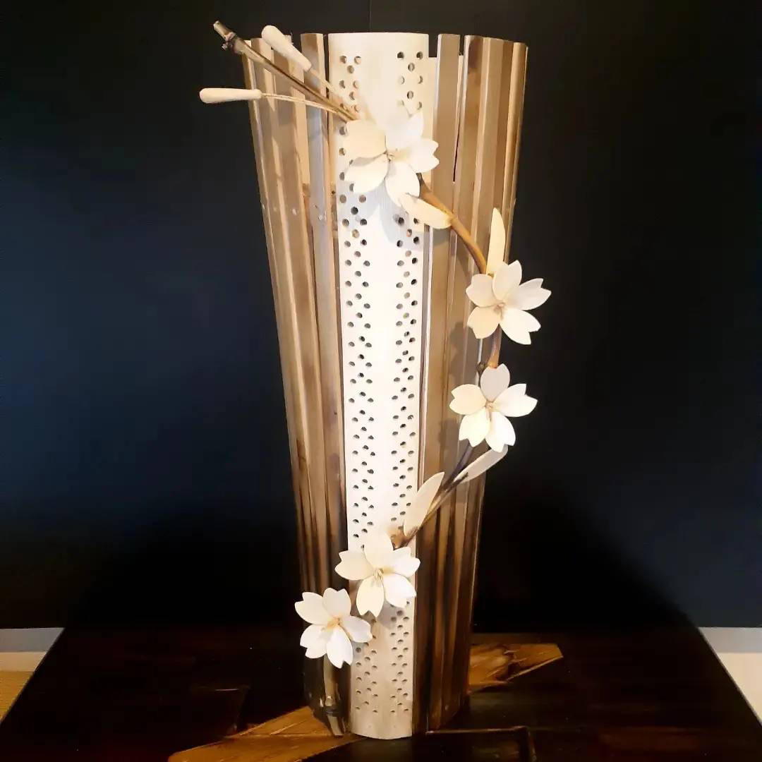 竹灯籠　〜美竹桜①〜　竹細工 竹灯籠 〜美竹桜A〜 和風 照明 竹 木材・板 小利造 通販