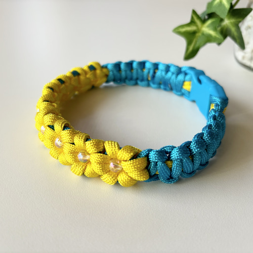 パラコードチョーカー♡首輪♡可愛いお花編み♡わんこアクセサリー