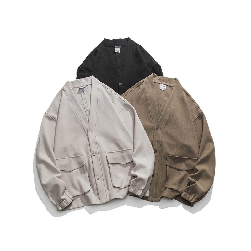 メンズ・レディース兼用・春と秋の新制品vネックカーディガン薄手コート上着ヴィンテージジャケット2カラー  20-1217