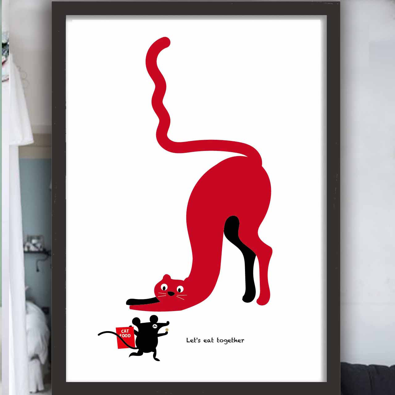 キャットフードちょ〜だ〜い　イラスト　ポスター　A4 A3 A2 A1　アートポスター　アート/sei/検索　2204