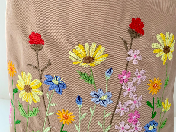 お花畑刺繍ミニトートバッグ 3枚目の画像