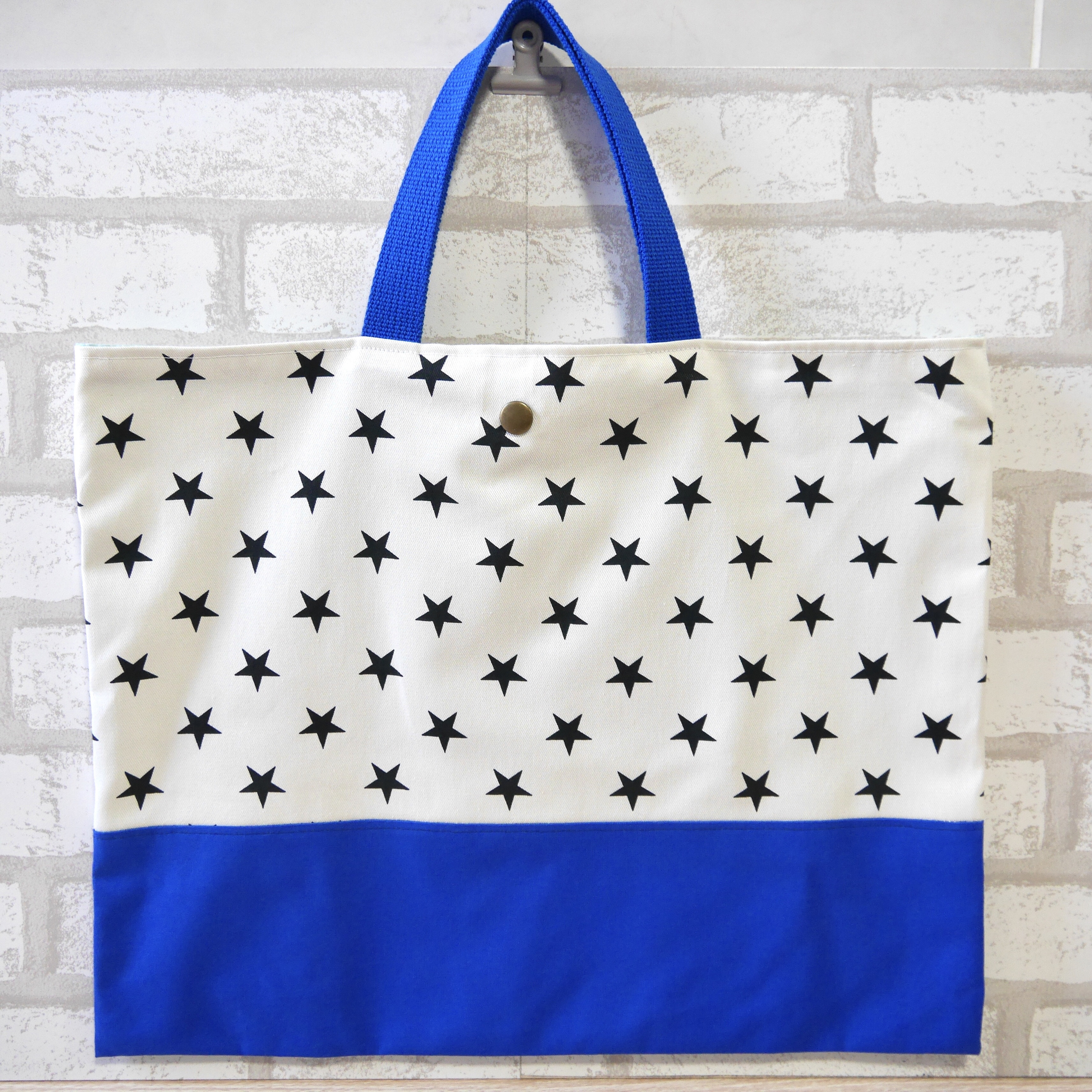 上履き入れ ハンドメイド 星柄 ネイビー 星柄 レッスンバッグ 巾着