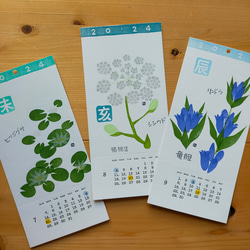 2024年カレンダー -irodori-（十二支の名が付く植物でめぐる壁掛けカレンダー）·A5変形サイズ 4枚目の画像