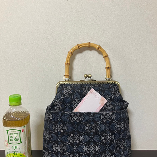 アンズルーム☆2WAY☆着物 帯☆がま口 バッグ☆ハンドバッグ