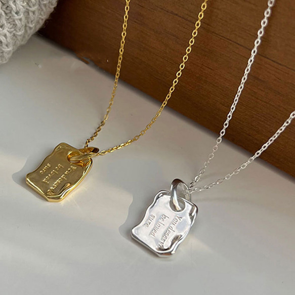 シルバー925 高見え イニシャル スクエア チャーム ペダント