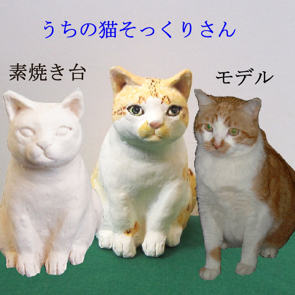 うちの猫 (オーダーメイド)　虹の橋の猫さん　にも　1点物　陶器　置物　c18　中に思い出の物を入れられます 1枚目の画像