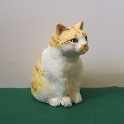 うちの猫 (オーダーメイド)　虹の橋の猫さん　にも　1点物　陶器　置物　c18　中に思い出の物を入れられます 2枚目の画像