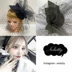 トーク帽　カクテルハット　ベッドドレス　ヘアアクセサリー　緑　リボン トーク帽 カクテルハット ベッドドレス ヘアアクセサリー 緑 花