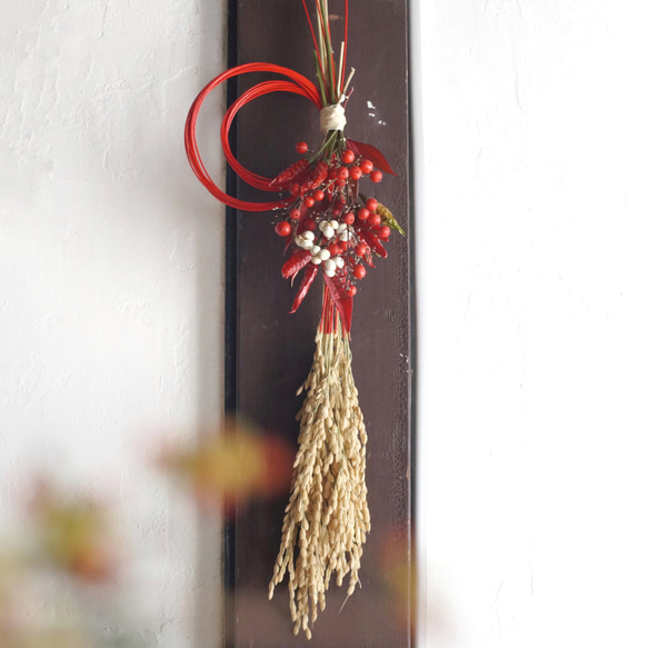 数量限定 お正月飾り 南天 赤 しめ飾り 2026 しめ縄・しめ飾り