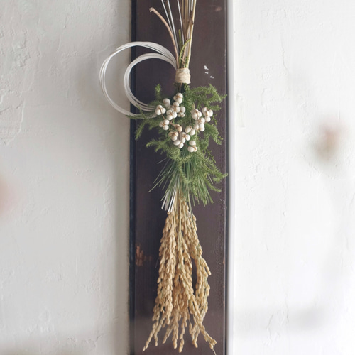 お正月飾り ナンキンハゼ 白 しめ飾り 2026 しめ縄・しめ飾り wildswag