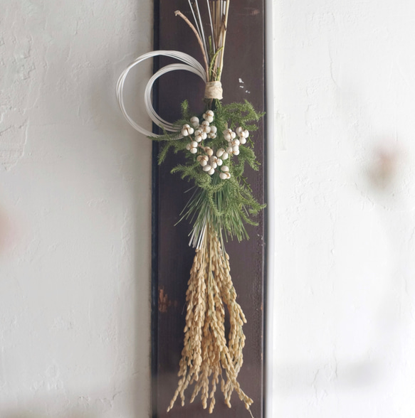 お正月飾り ナンキンハゼ 白 しめ飾り 2026 しめ縄・しめ飾り wildswag