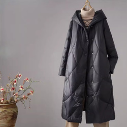 冬 暖かい ミドル丈ダウンジャケット 厚手のコート 3色 3枚目の画像