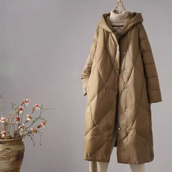 冬 暖かい ミドル丈ダウンジャケット 厚手のコート 3色 2枚目の画像