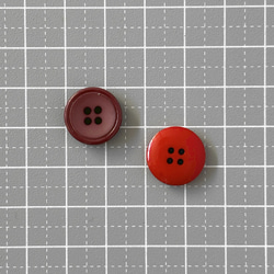 レトロ 円形 丸型 ボタン レッド パープル 紫色 四つ穴 15mm 35個セット ec-416b 3枚目の画像