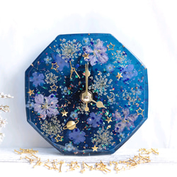 「選べる星座」“満天の星空”の時計＊プリザーブドフラワー&ドライフラワー＊固まるハーバリウム 7枚目の画像