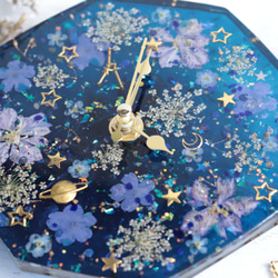 「選べる星座」“満天の星空”の時計＊プリザーブドフラワー&ドライフラワー＊固まるハーバリウム 9枚目の画像