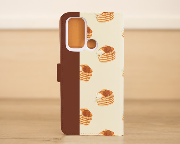 【iPhone専用】ネコぱんとパンケーキの手帳型スマホケース 5枚目の画像