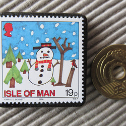 マン島　クリスマス切手ブローチ9165 3枚目の画像